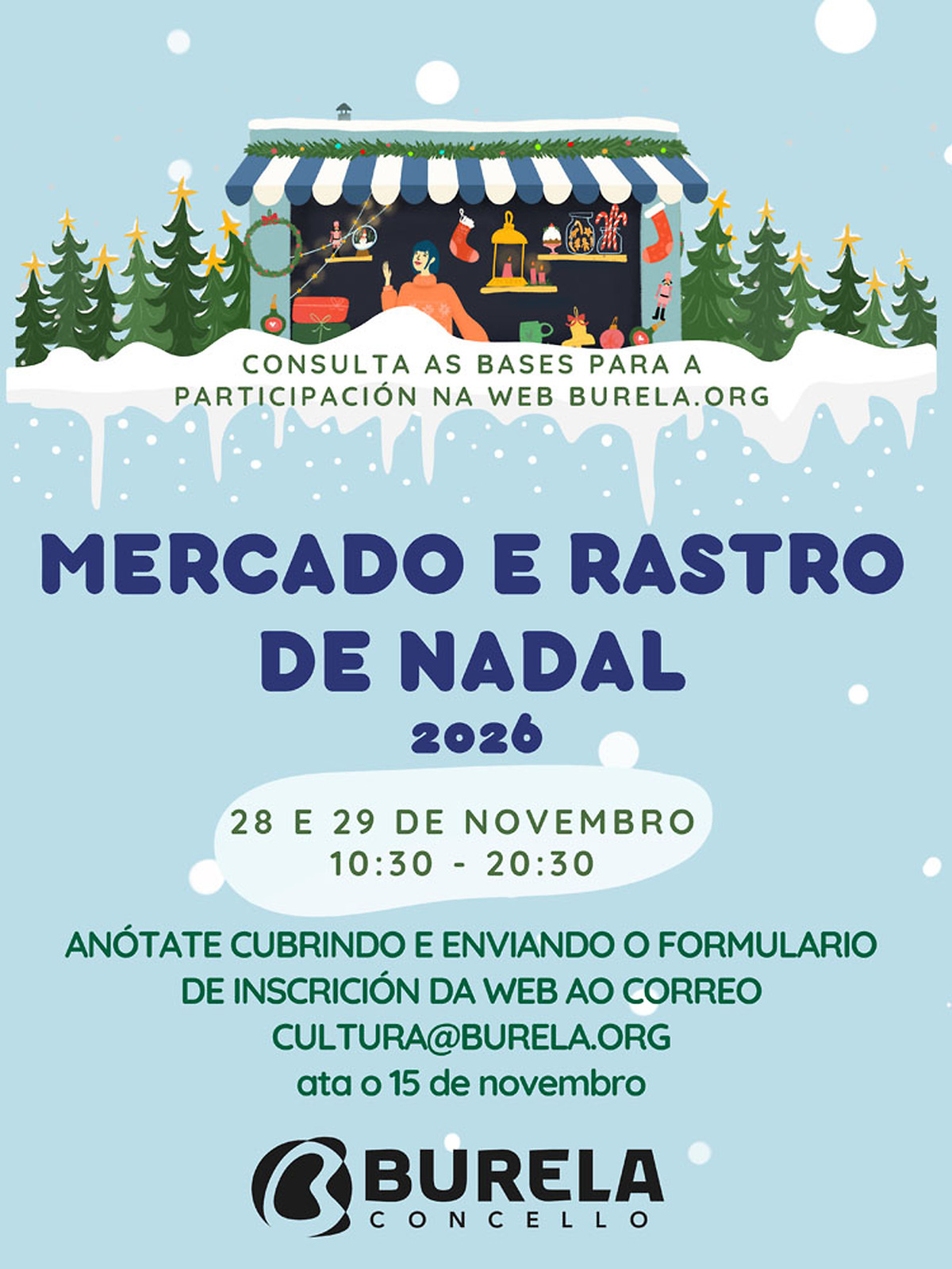 inscriptions open for the 2026 christmas market and flea market in burela