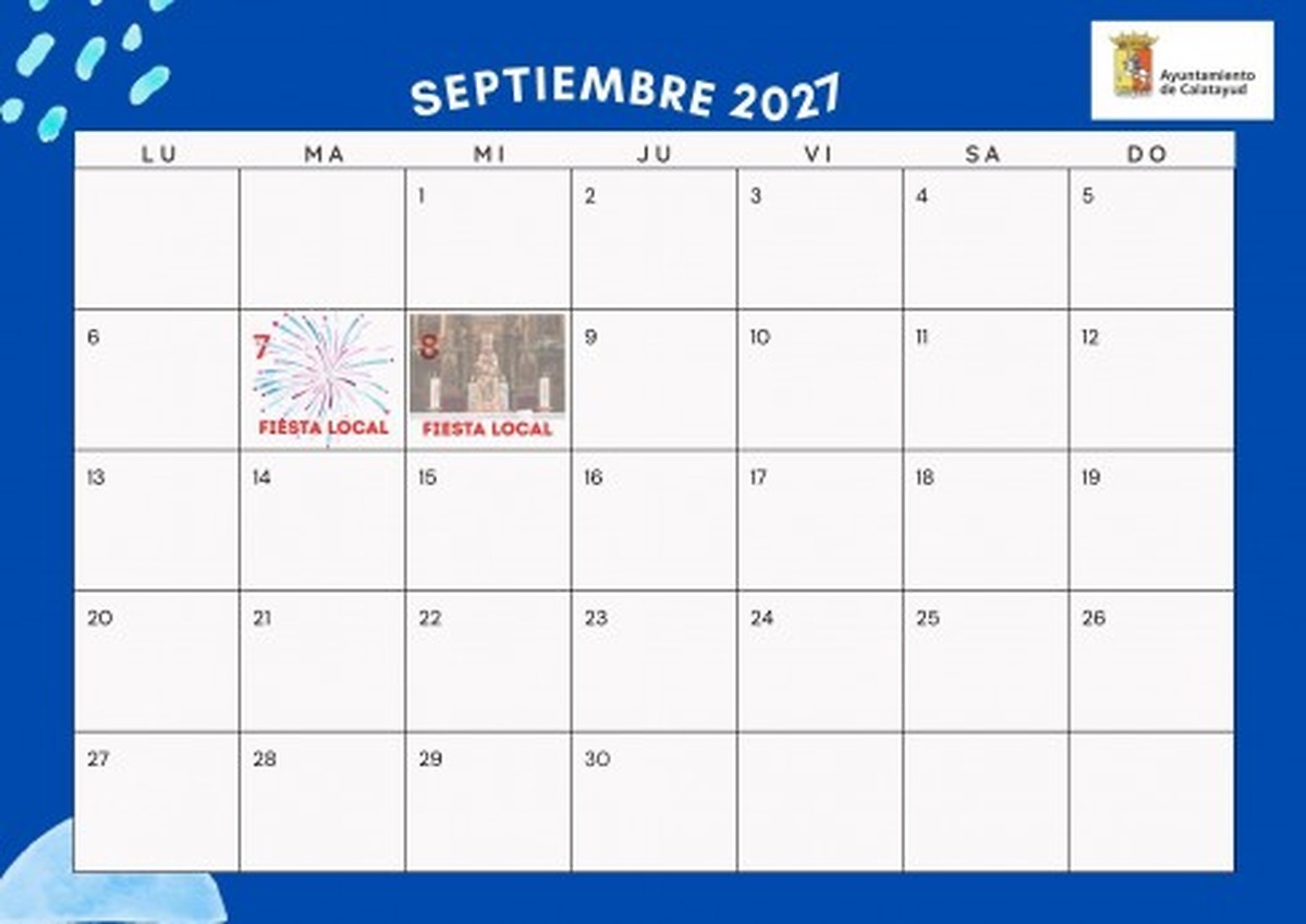 Local festivities in Calatayud scheduled for 7 and 8 September 2027