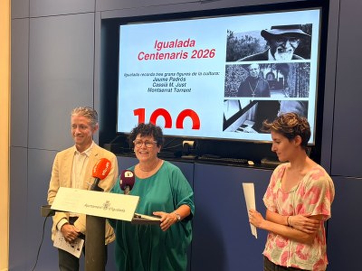Igualada celebrates the year of centenaries 2026 with a programme dedicated to Jaume Padrós, Cassià M. Just and Montserrat Torrent