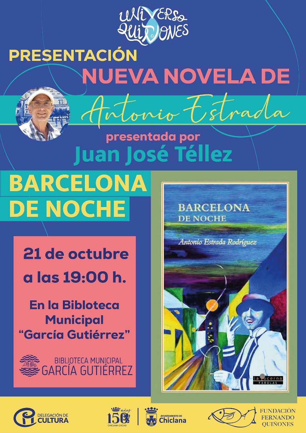 Antonio Estrada to present his novel 'Barcelona de noche' in Chiclana