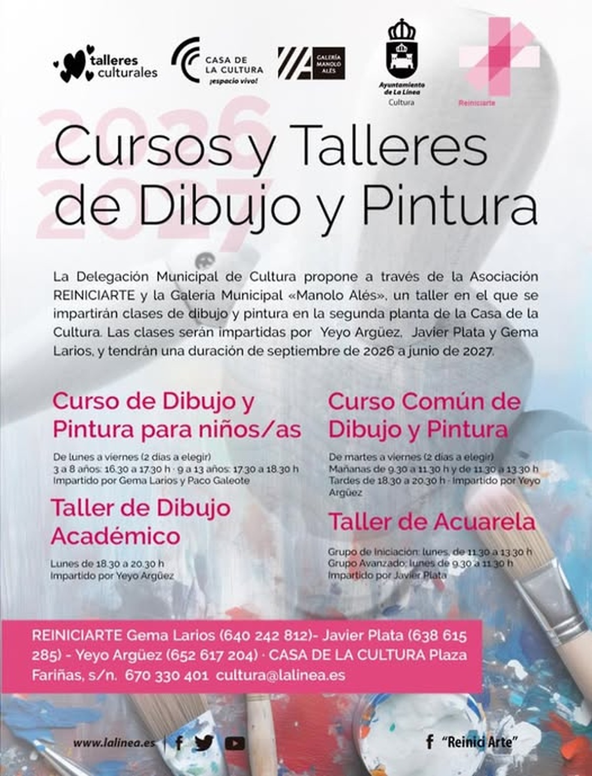 Advanced drawing and painting courses at La Línea's Casa de la Cultura extended until June 2027