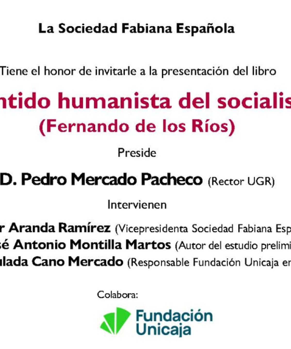 Sociedad Fabiana Española presents book on humanist socialism