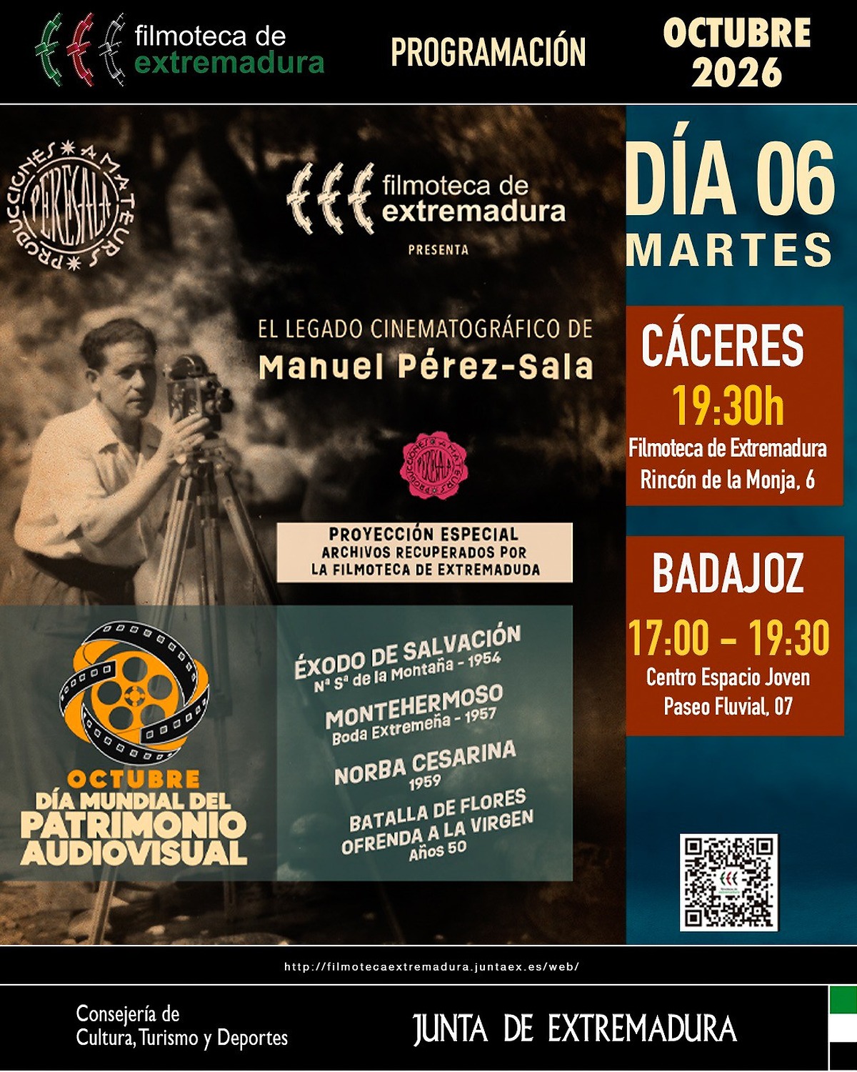 Filmoteca de Extremadura honors Manuel Pérez-Sala with recovered cinematic heritage