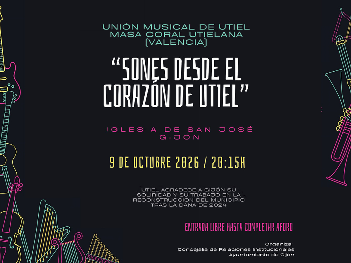 Utiel to express gratitude to Gijón/Xixón with free concert this Friday at San José Church