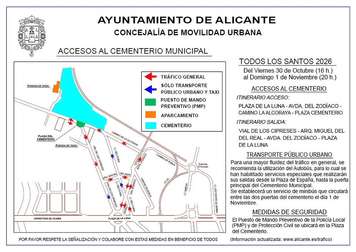 Alicante prepares for all saints' day with enhanced security and transport measures