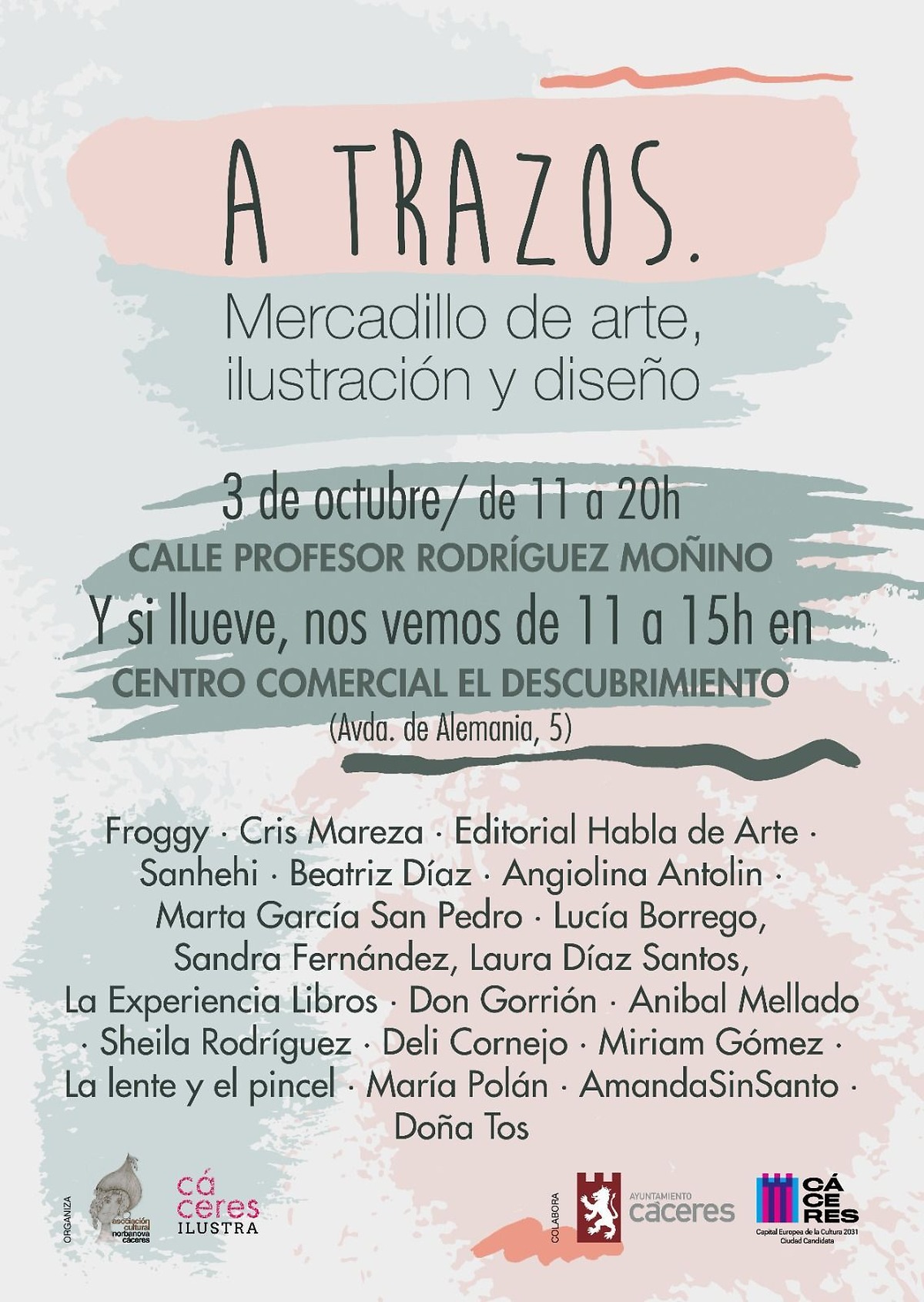 Cáceres City Council supports Norbanova Cultural Association in 'A Trazos' art market