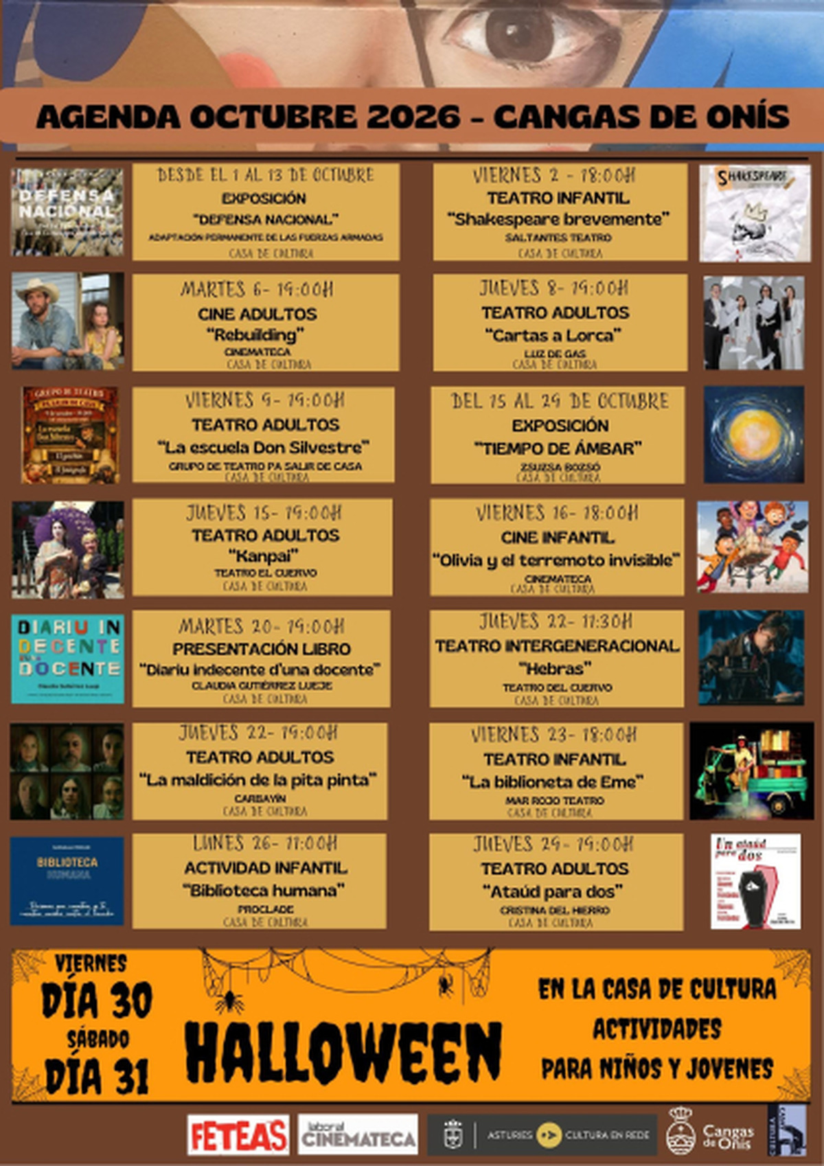 cultural agenda for october 2026 in cangas de onís