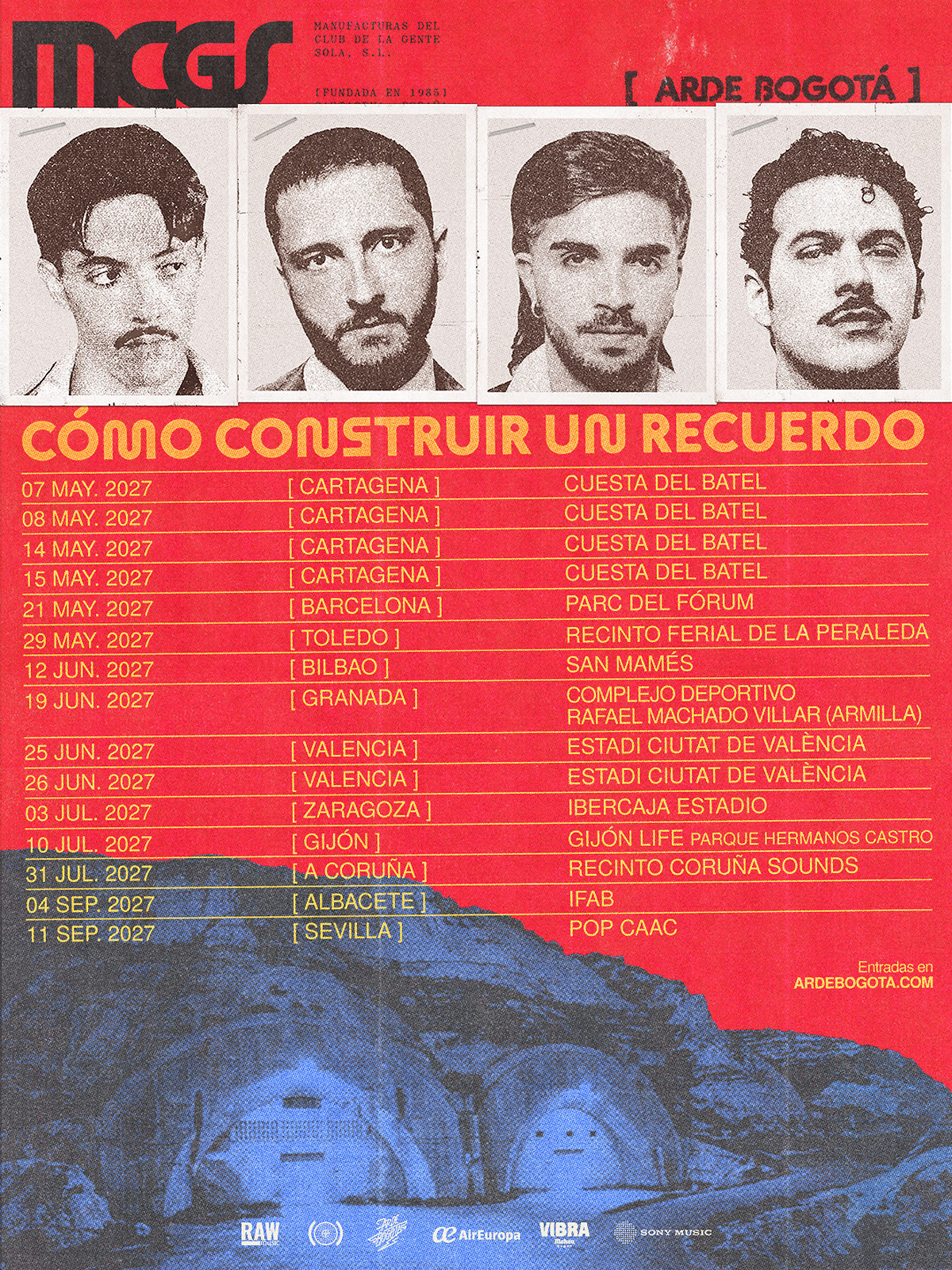 Arde Bogotá announces concert in Gijón for July 2027 as part of new tour