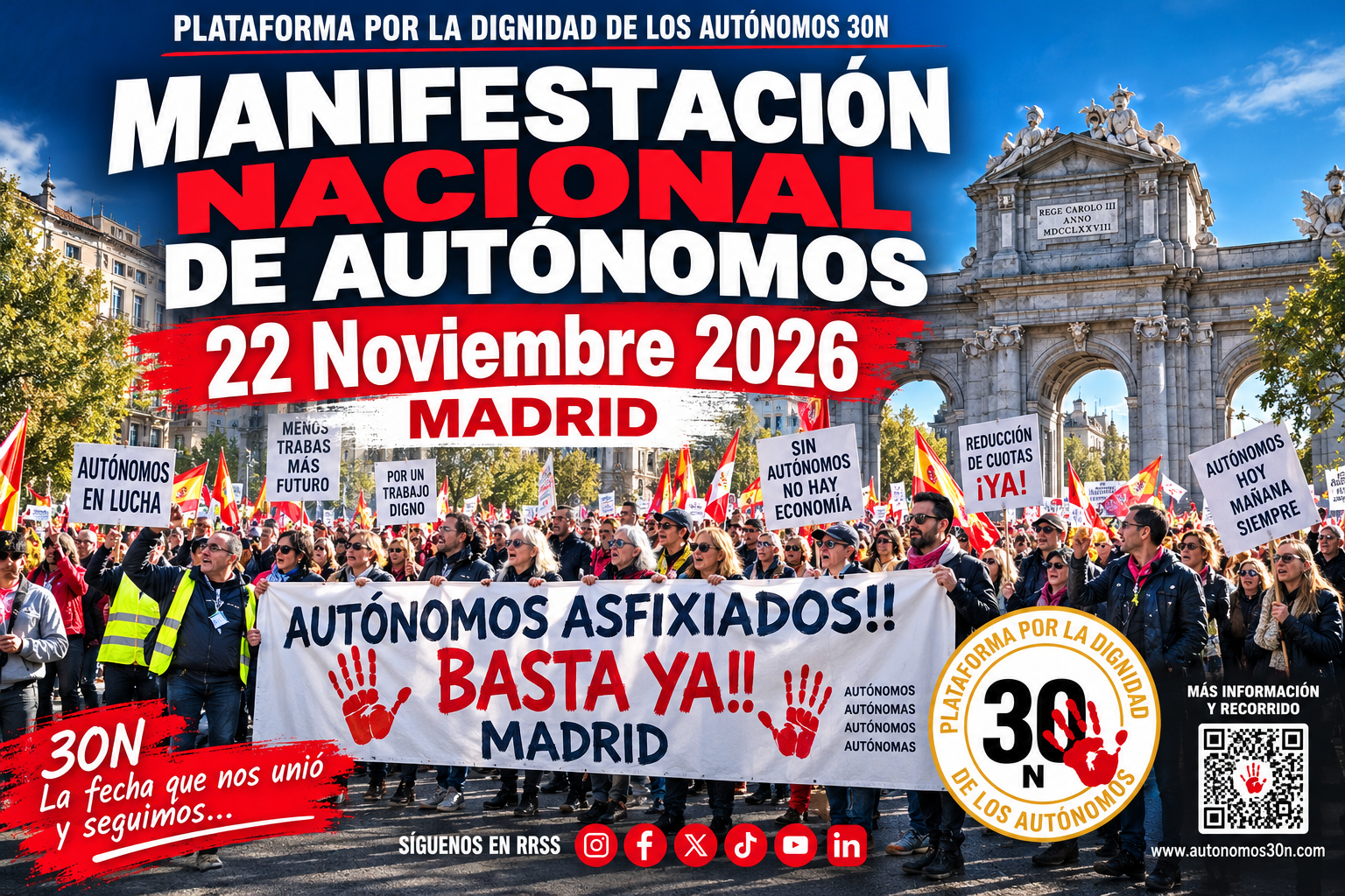 Spain's Self-Employed workers bring forward national demonstration in Madrid to November 22